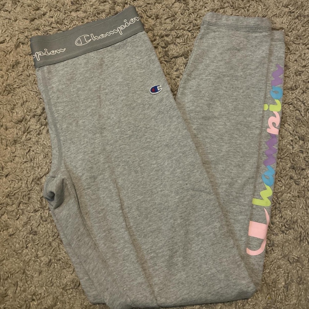 Champion Kids Gray Joggers with Multicolor Logo